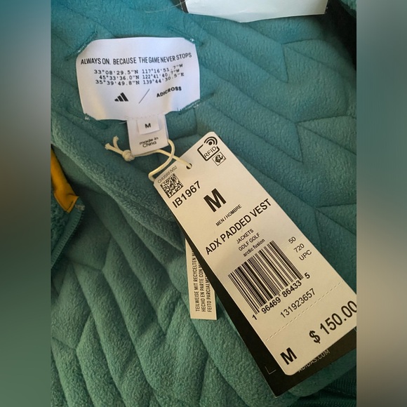 NWT Adidas [M] Adicross ADX Padded Fleece Vest - Picture 6 of 10